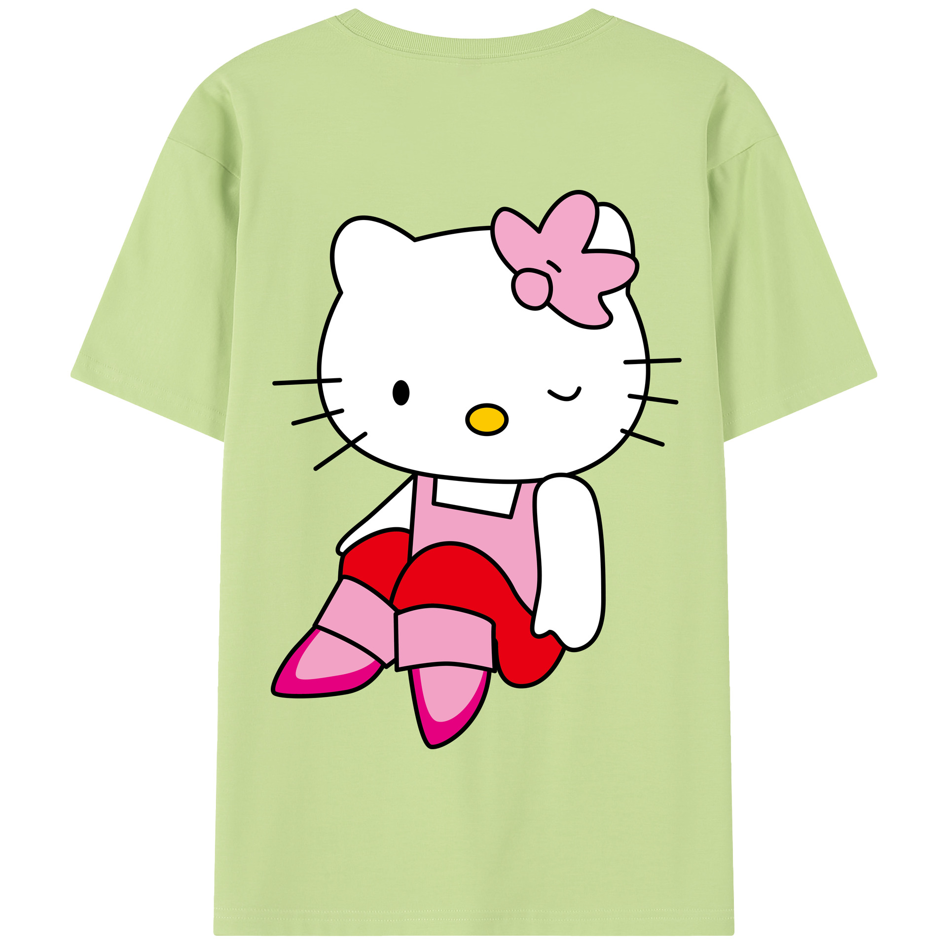 （画像用） Hello Kitty ハローキティ 綿100％半袖Tシャツ（背面プリント）